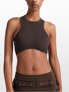 NWT Nike SKIMS Ribbed Seamless Racer Front Sports Bra in Phoenix size L